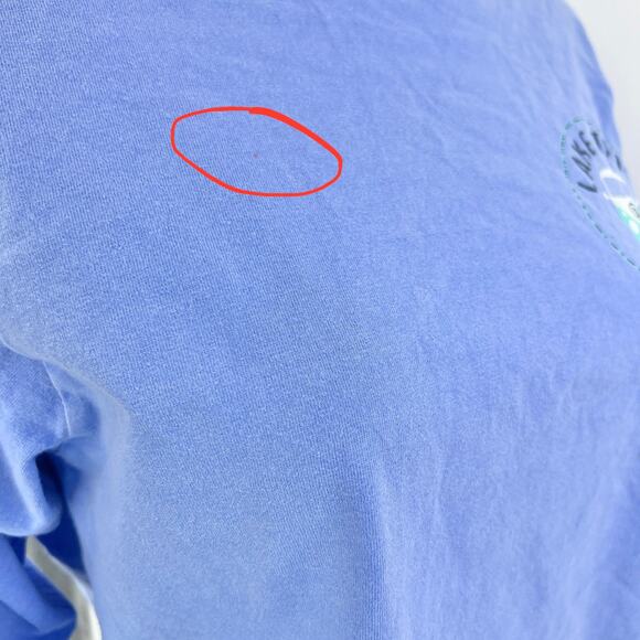 Blue 84 SMALL Blue Lake Tahoe California Long Sleeve Crop Tee Shirt T-Shirt - Picture 10 of 14